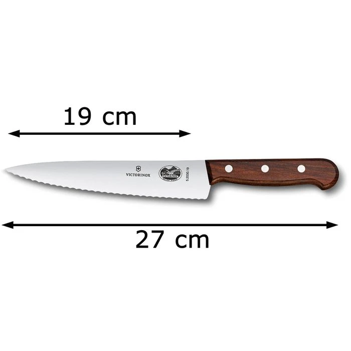 Victorinox Tranchiermesser Wood 5.2030.19, Officemesser, 19cm Klinge Wellenschliff, Holzgriff 4 Victorinox Tranchiermesser Wood 5.2030.19, Officemesser, 19cm Klinge Wellenschliff, Holzgriff – Bild 2