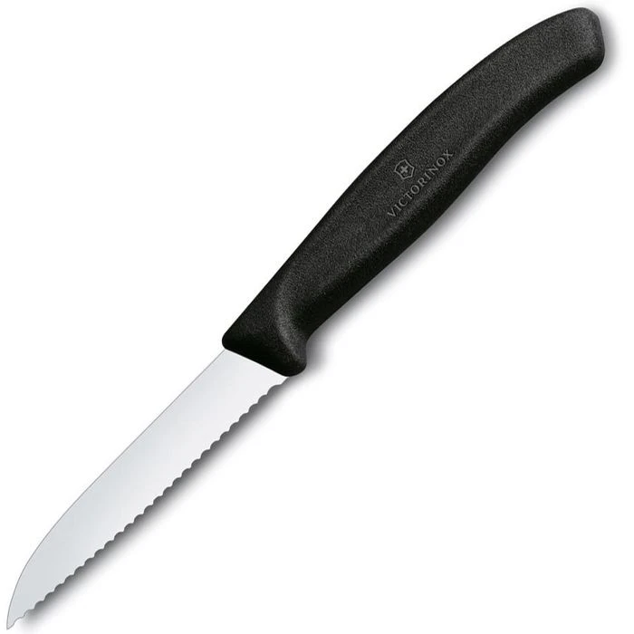 Victorinox Gemüsemesser Swiss Classic 6.7433, Schwarz, Edelstahl, Klinge 8cm Wellenschliff 3 Victorinox Gemüsemesser Swiss Classic 6.7433, Schwarz, Edelstahl, Klinge 8cm Wellenschliff