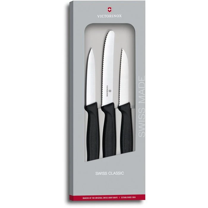 Victorinox Gemüsemesser Swiss Classic 6.7113.3G, Schwarz, Edelstahl, Set 3-teilig 3 Victorinox Gemüsemesser Swiss Classic 6.7113.3G, Schwarz, Edelstahl, Set 3-teilig