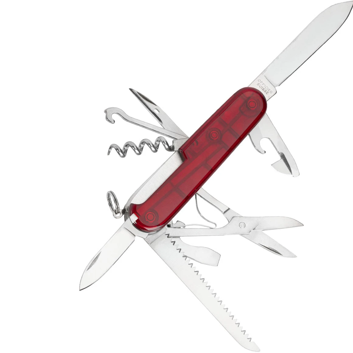 Victorinox 1.3713.T Huntsman Taschenmesser Transparentes Rot 4 Victorinox 1.3713.T Huntsman Taschenmesser Transparentes Rot – Bild 2