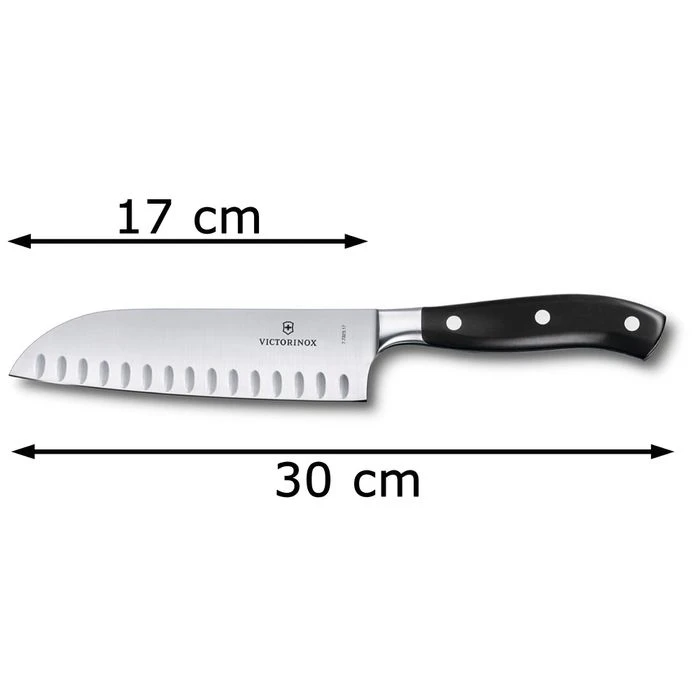 Victorinox Santokumesser Grand Maitre 7.7323.17G, 17cm Klinge, Edelstahl, Mit Kullenschliff 4 Victorinox Santokumesser Grand Maitre 7.7323.17G, 17cm Klinge, Edelstahl, Mit Kullenschliff – Bild 2