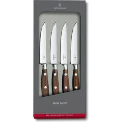 Victorinox Steakmesser Grand Maitre 7.7240.4, Mit Holzgriff, Set 4 Stück