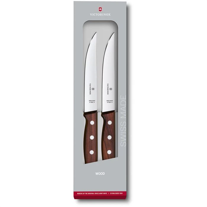 Victorinox Steakmesser Wood 5.1120.2G, Mit Holzgriff, Braun, Set 2 Stück 3 Victorinox Steakmesser Wood 5.1120.2G, Mit Holzgriff, Braun, Set 2 Stück
