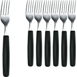 Victorinox Menügabel Swiss Classic 5.1543, Edelstahl Mit Kunststoffgriff, Schwarz, 6 Stück