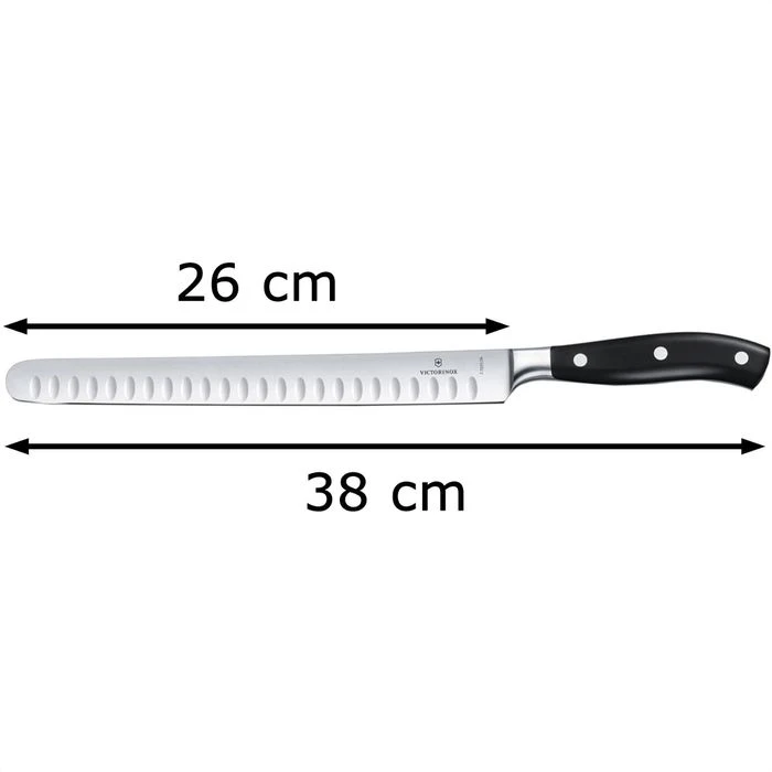 Victorinox Schinkenmesser Grand Maitre 7.7223.26G, 26cm Klinge, Edelstahl, Kullenschliff 4 Victorinox Schinkenmesser Grand Maitre 7.7223.26G, 26cm Klinge, Edelstahl, Kullenschliff – Bild 2