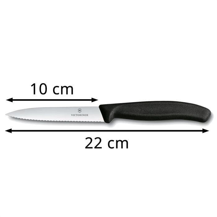 Victorinox Gemüsemesser Swiss Classic 6.7733, Schwarz, Edelstahl, Klinge 10cm Wellenschliff 4 Victorinox Gemüsemesser Swiss Classic 6.7733, Schwarz, Edelstahl, Klinge 10cm Wellenschliff – Bild 2