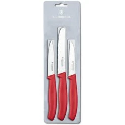 Victorinox Gemüssemesser Swiss Classic 6.7111.3, Rot, Edelstahl, Set 3-teilig