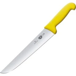 Victorinox Fleischermesser Fibrox 5.5208.23, Schlacht- Und Bankmesser, Klinge 23cm Gelb
