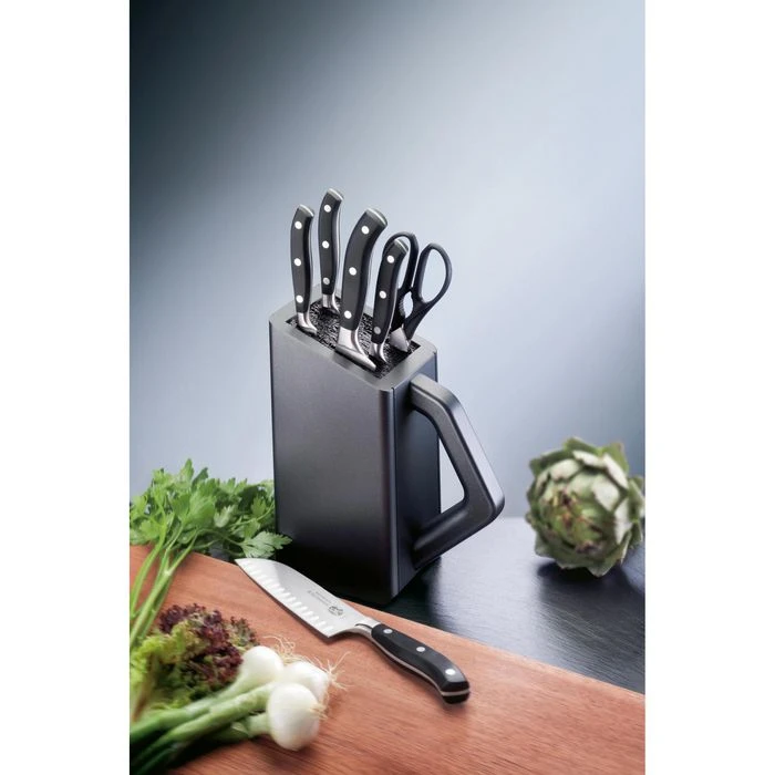 Victorinox Messerblock Grand Maitre 7.7243.6, Buchenholz Anthrazit, Mit Nylon-Einsatz, 7-teilig 6 Victorinox Messerblock Grand Maitre 7.7243.6, Buchenholz Anthrazit, Mit Nylon-Einsatz, 7-teilig – Bild 4