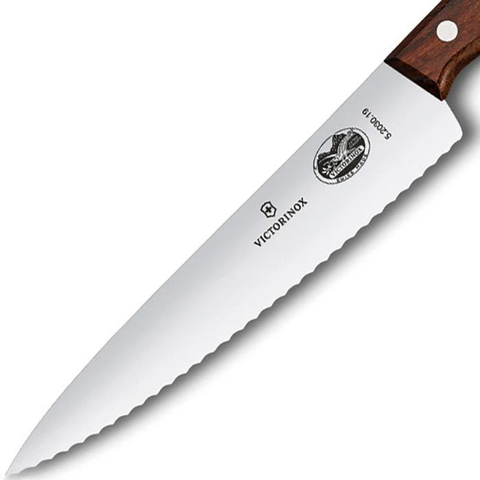 Victorinox Tranchiermesser Wood 5.2030.19, Officemesser, 19cm Klinge Wellenschliff, Holzgriff 5 Victorinox Tranchiermesser Wood 5.2030.19, Officemesser, 19cm Klinge Wellenschliff, Holzgriff – Bild 3