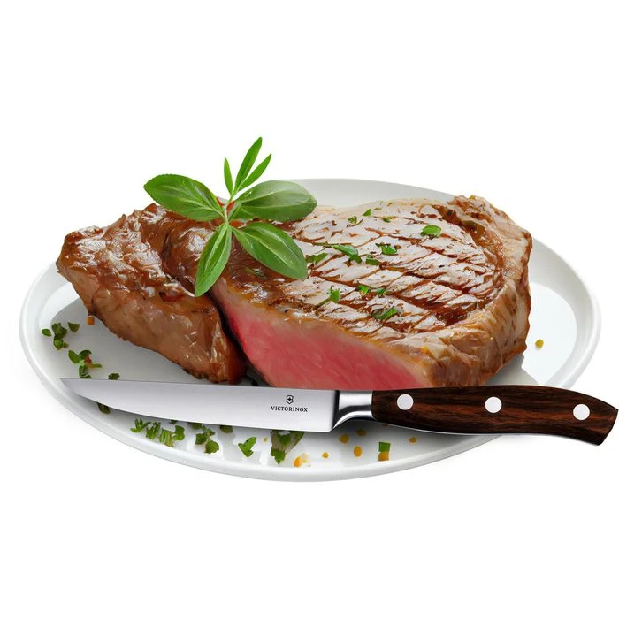 Victorinox Steakmesser Grand Maitre 7.7200.12G, Mit Holzgriff, Braun 4 Victorinox Steakmesser Grand Maitre 7.7200.12G, Mit Holzgriff, Braun – Bild 2