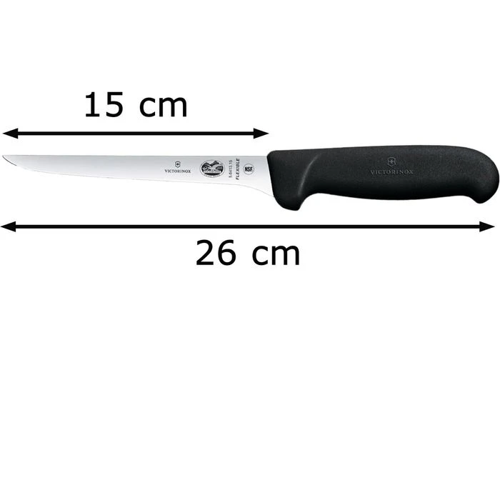 Victorinox Ausbeinmesser Fibrox 5.6413.15, Schwarz, Edelstahl, 15cm Klinge Flexibel 4 Victorinox Ausbeinmesser Fibrox 5.6413.15, Schwarz, Edelstahl, 15cm Klinge Flexibel – Bild 2