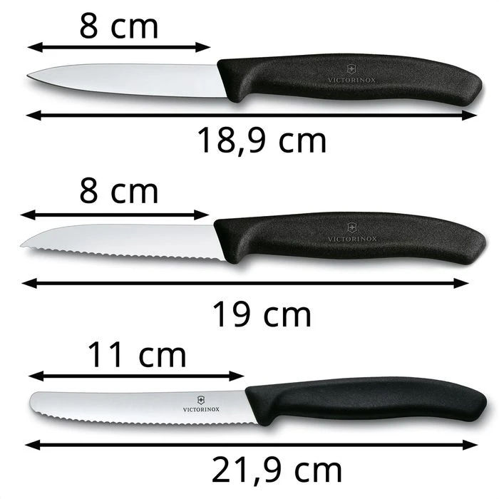 Victorinox Gemüsemesser Swiss Classic 6.7113.3G, Schwarz, Edelstahl, Set 3-teilig 4 Victorinox Gemüsemesser Swiss Classic 6.7113.3G, Schwarz, Edelstahl, Set 3-teilig – Bild 2