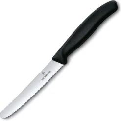 Victorinox Gemüsemesser Swiss Classic 6.7833, Tomatenmesser, Schwarz, Klinge 11cm Wellenschliff