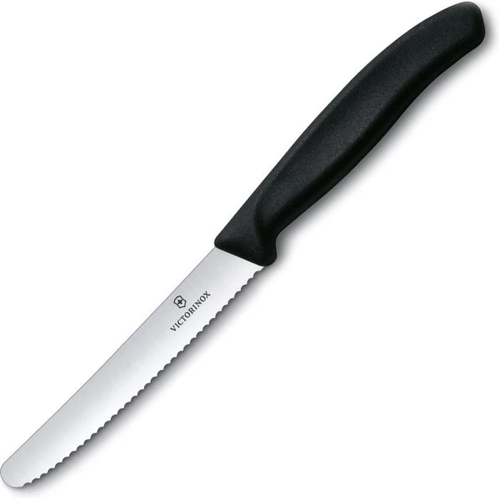 Victorinox Gemüsemesser Swiss Classic 6.7833, Tomatenmesser, Schwarz, Klinge 11cm Wellenschliff 3 Victorinox Gemüsemesser Swiss Classic 6.7833, Tomatenmesser, Schwarz, Klinge 11cm Wellenschliff