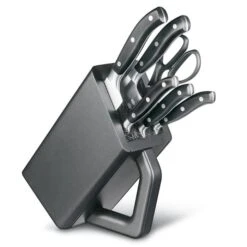 Victorinox Messerblock Grand Maitre 7.7243.6, Buchenholz Anthrazit, Mit Nylon-Einsatz, 7-teilig